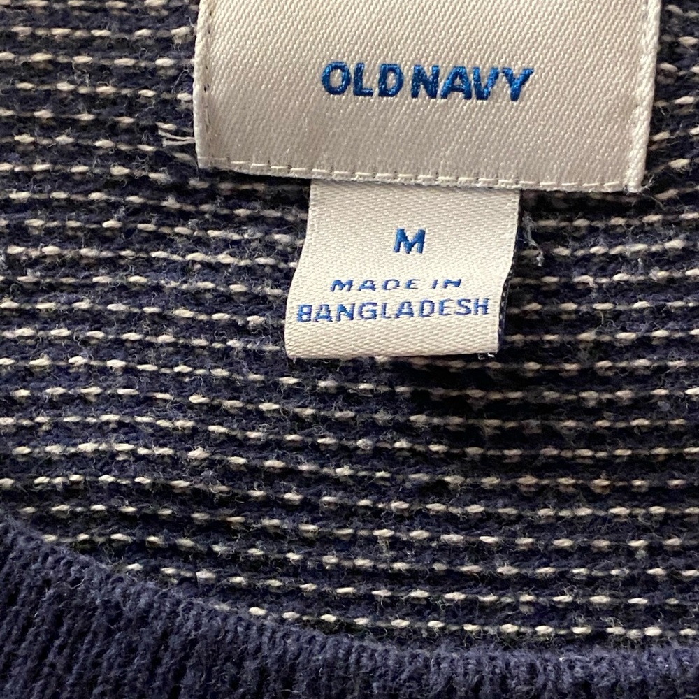 OLD NAVY Men's Navy Blue & White Sweater Medium